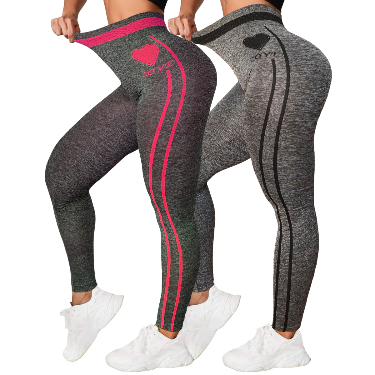 Pack 2 Mallas Afelpadas Lycra Leggins Mujer Mayon Talle Alto
