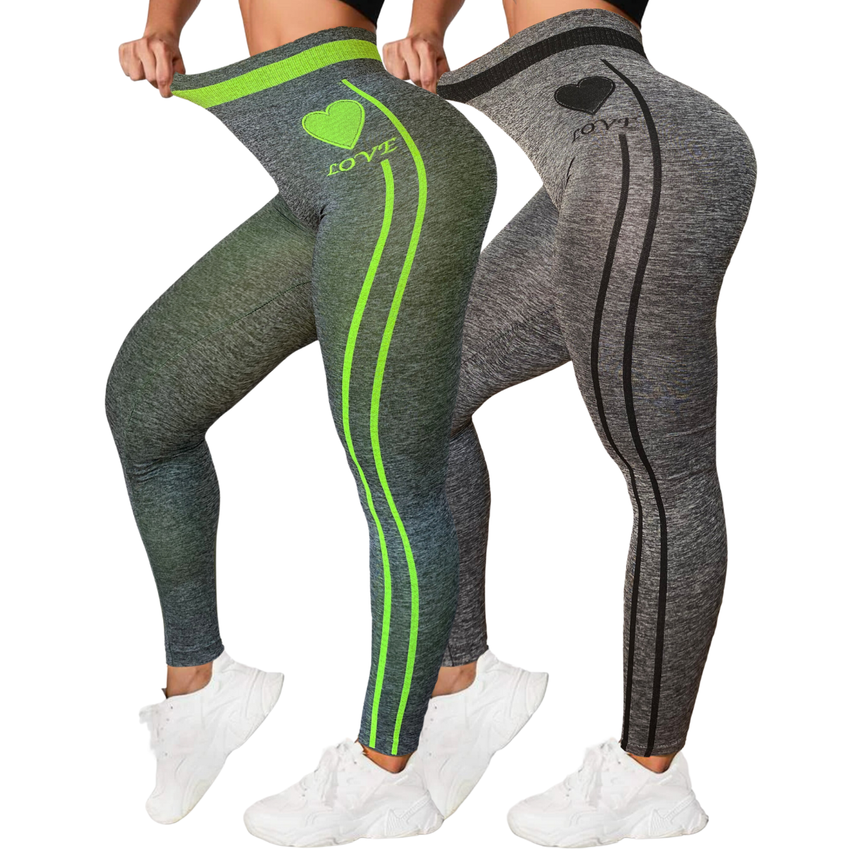 Pack 2 Mallas Afelpadas Lycra Leggins Mujer Mayon Talle Alto