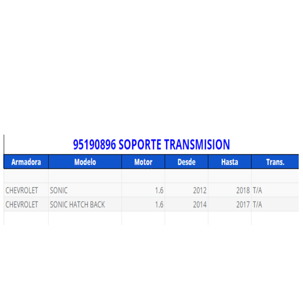 Soporte de transmisión acdelco original para Sonic 2012-2018 Sonic ...