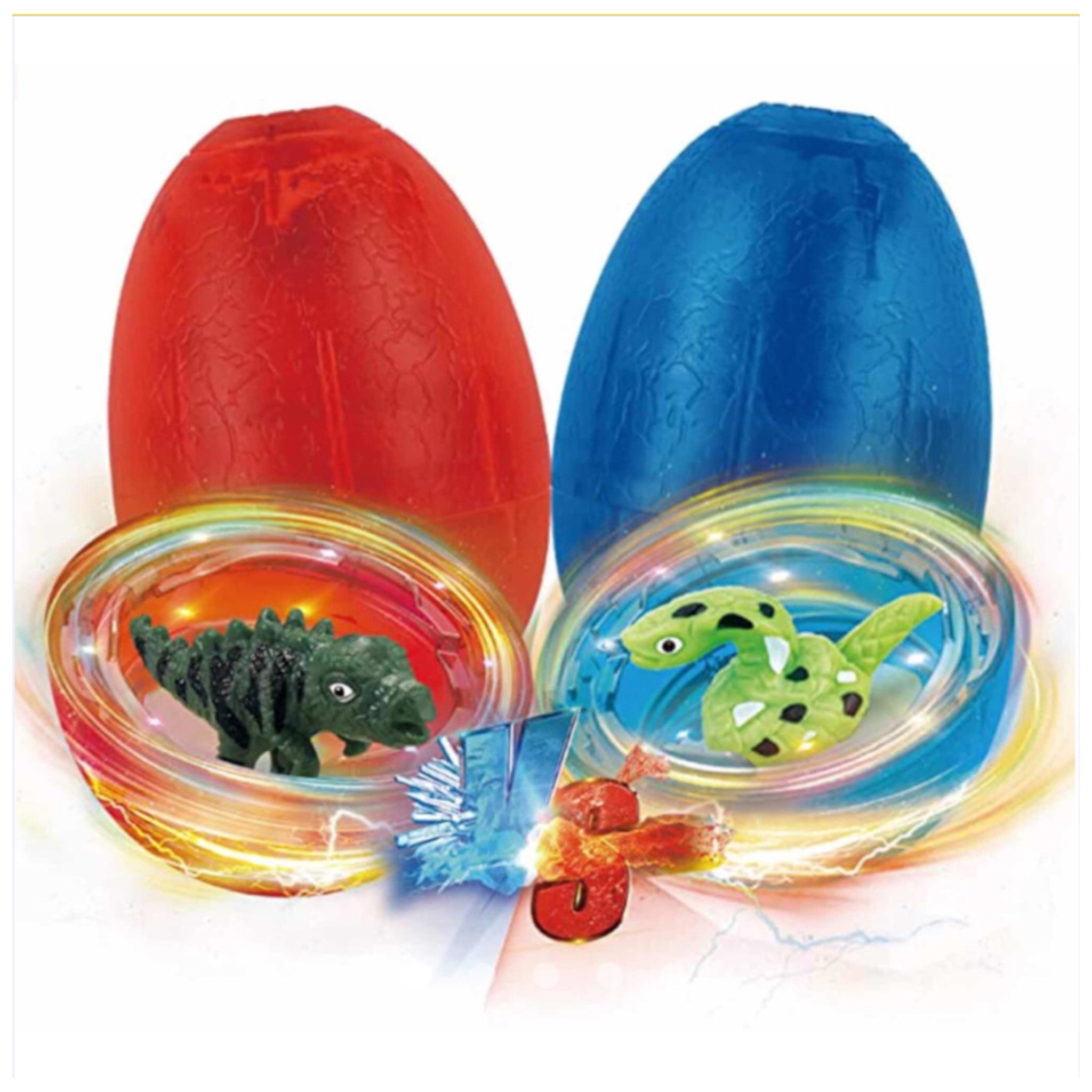 2 Trompo Huevo De Dinosaurio Con Luz De Juguete