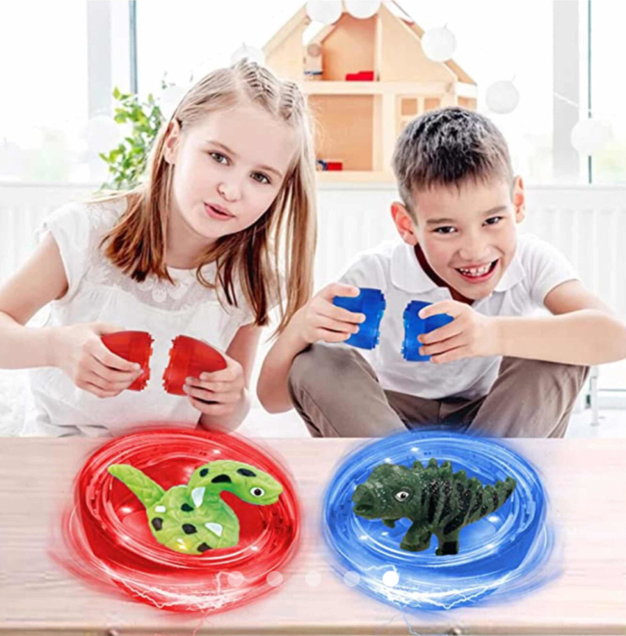 2 Trompo Huevo De Dinosaurio Con Luz De Juguete