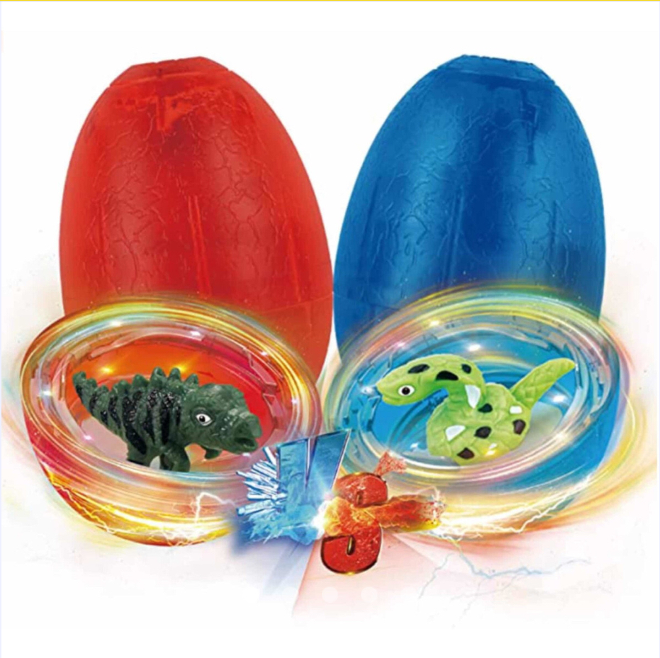 2 Trompo Huevo De Dinosaurio Con Luz De Juguete