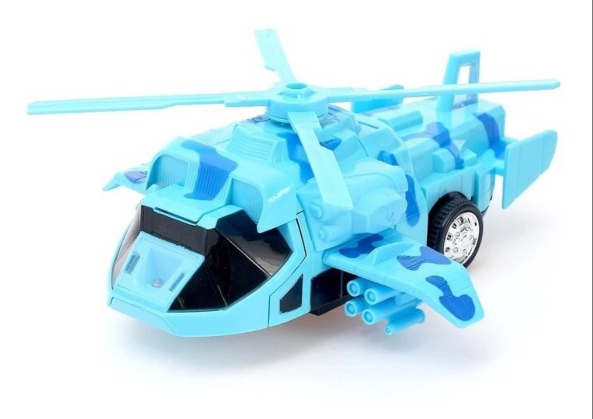 Robot Transformer Helicóptero Con Luz Sonido Movimiento