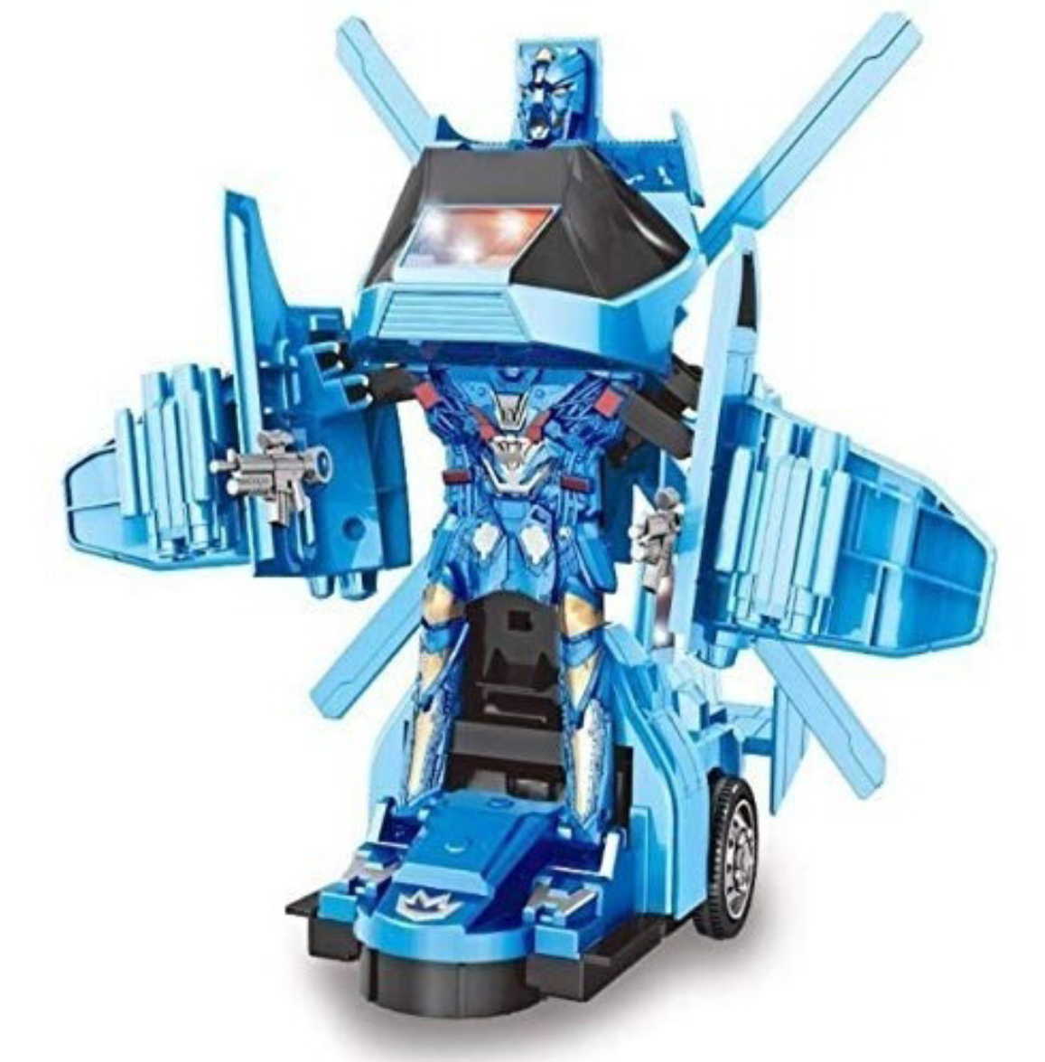 Robot Transformer Helicóptero Con Luz Sonido Movimiento