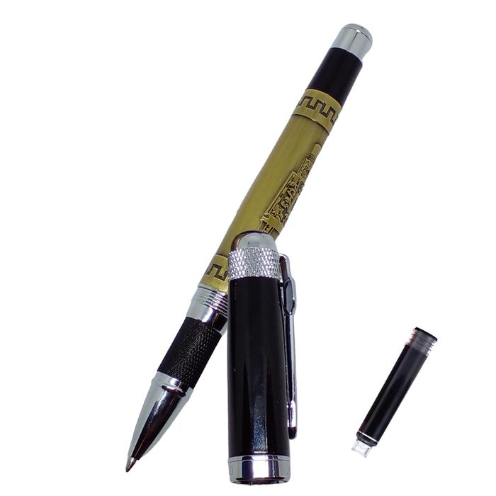 Bolígrafo Tipo Fuente para Dibujo MXAWM-007-2 1pza 0,5mm Punta CaféNegro 1 Tinta Verde Acero Inoxidable Para Cartucho SmallCartri 3,4mm, ArrowMayan