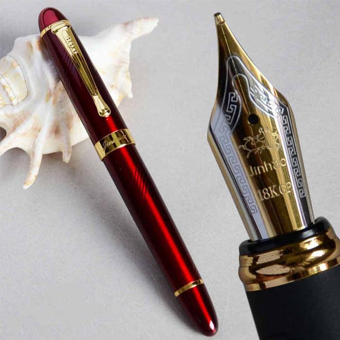 Plumas Tipo Fuente para Dibujo MXRER-005-2 1pza 0,5mm Punta RojoDorado 1 Tinta Azul Marino Acero Inoxidable Para Cartucho SmallCartri 3,4mm, ArrowRed