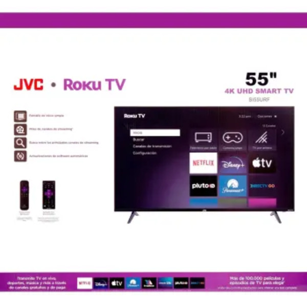 Pantalla Smart Tv Jvc Si55urf Roku Os 4k 55 