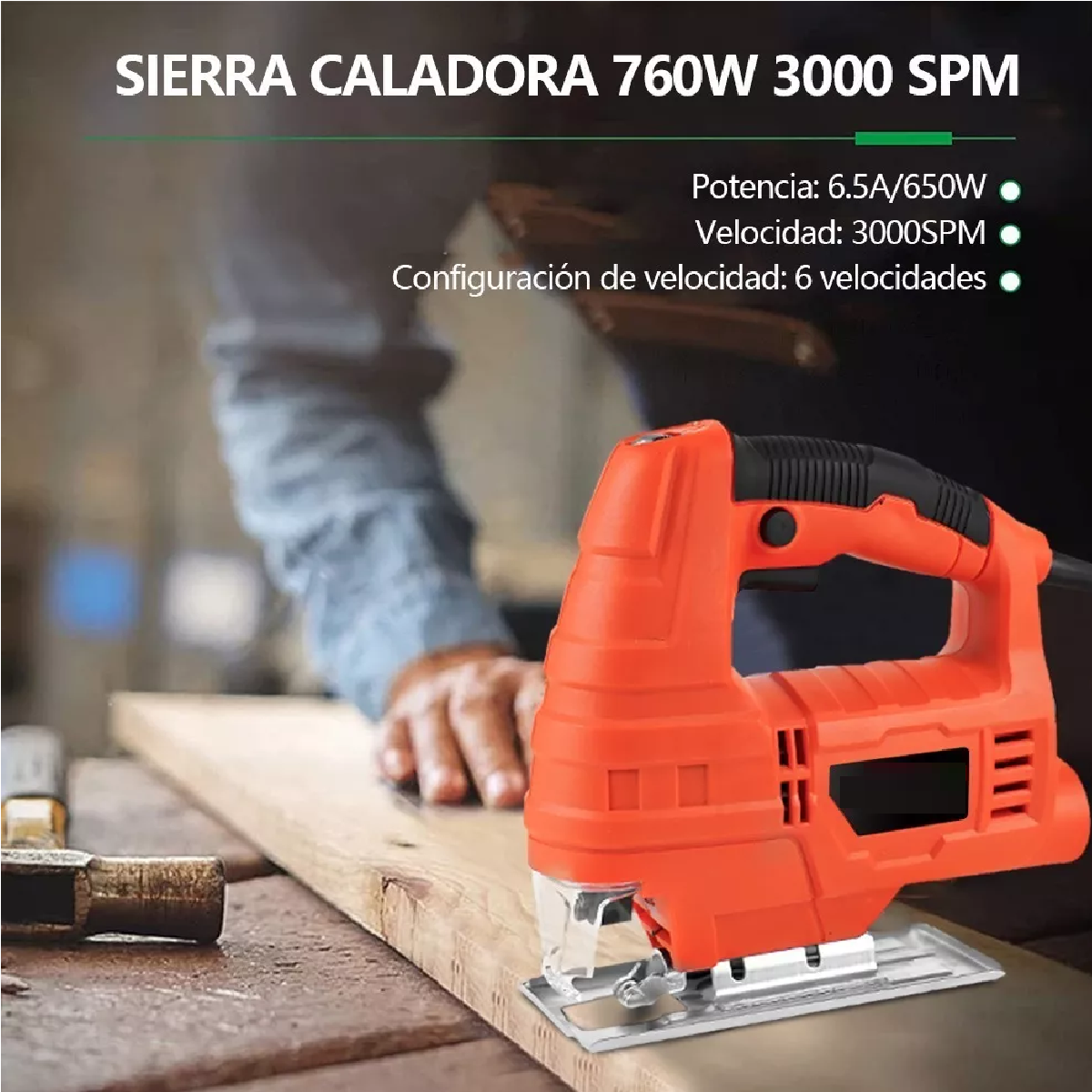 Set Sierra Caladora Profesional 760w+16 Accesorios Con Estuche