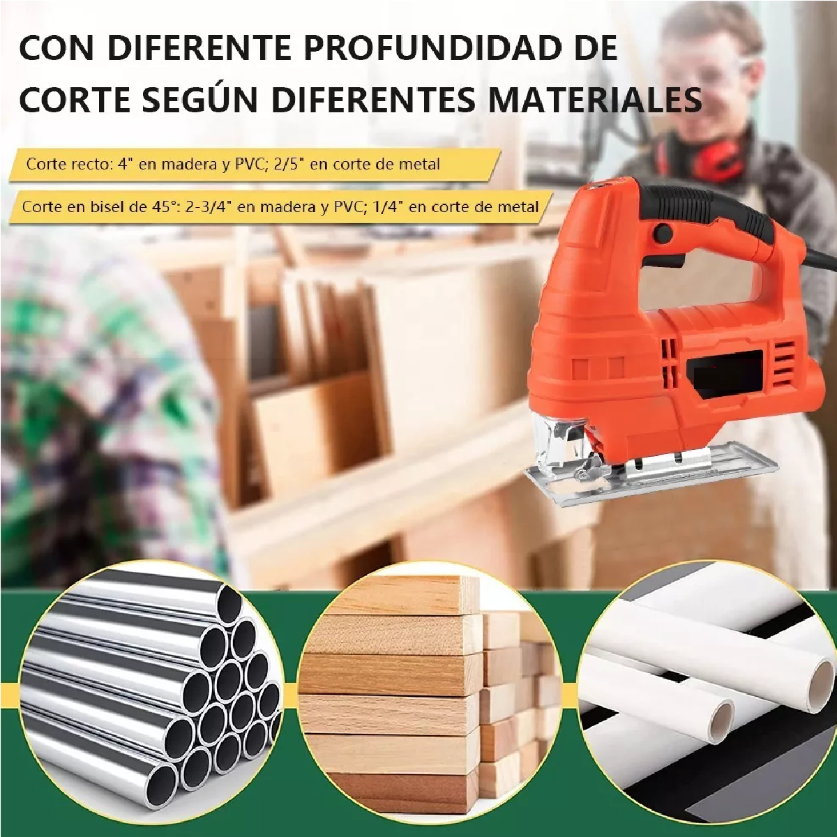 Set Sierra Caladora Profesional 760w+16 Accesorios Con Estuche