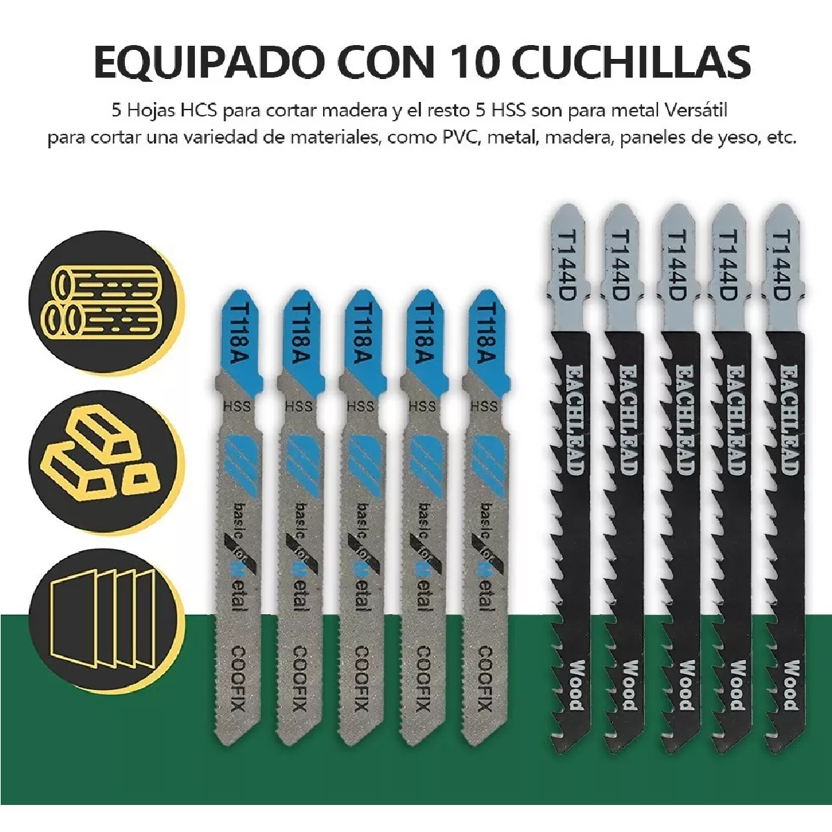 Set Sierra Caladora Profesional 760w+16 Accesorios Con Estuche