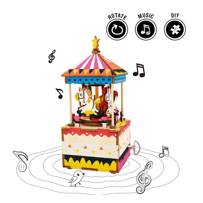 Rompecabezas 3D Caja Musical Carrusel Robotime