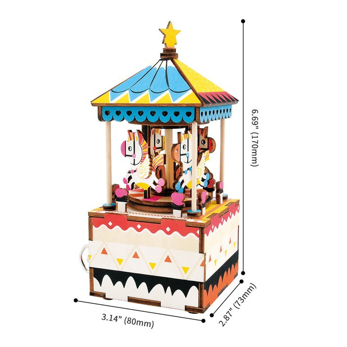 Rompecabezas 3D Caja Musical Carrusel Robotime