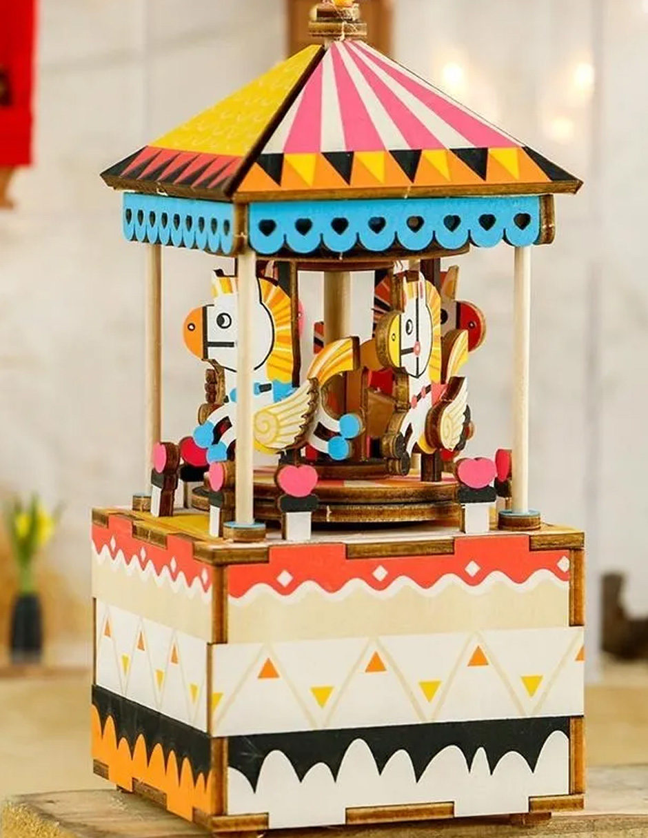 Rompecabezas 3D Caja Musical Carrusel Robotime
