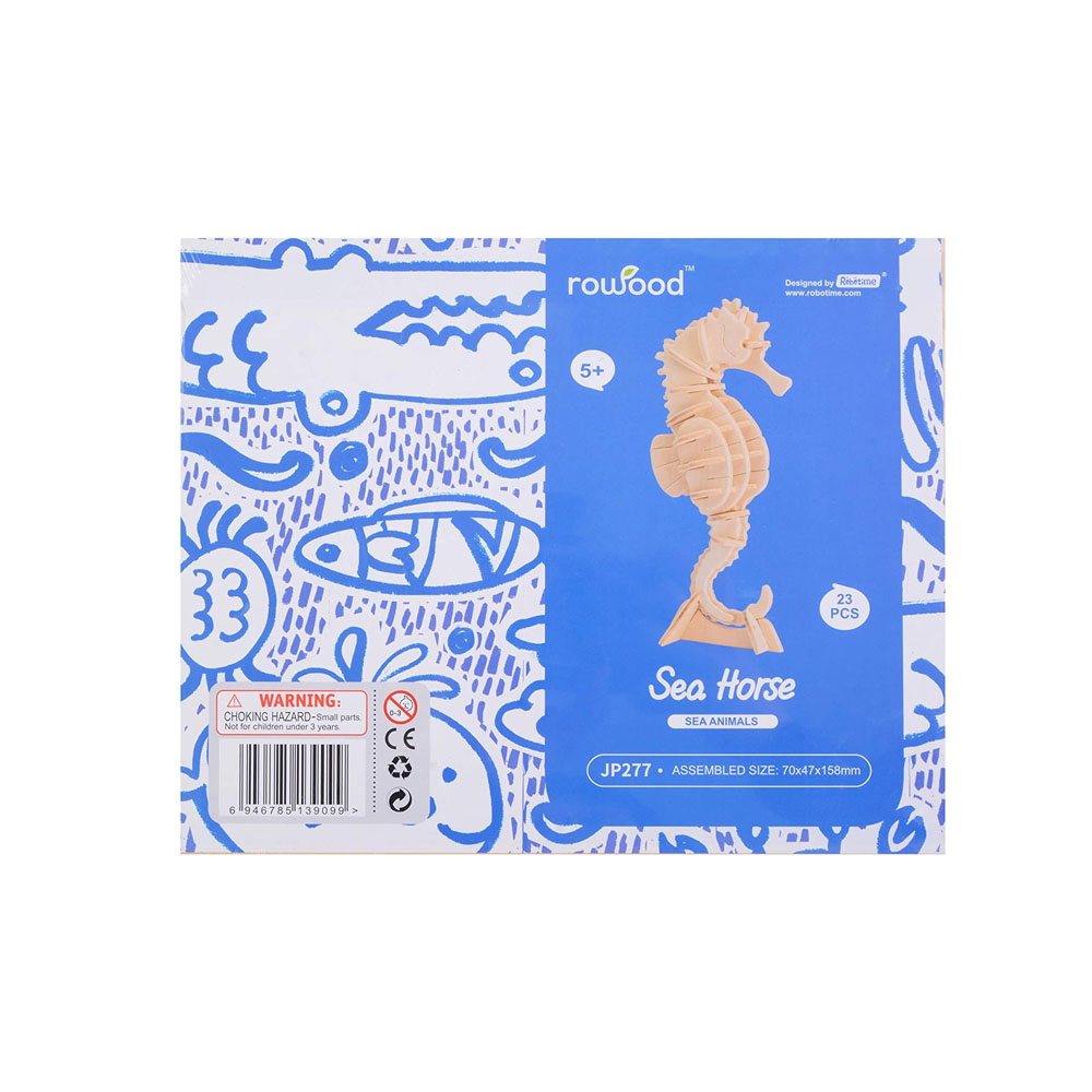 Rompecabezas Caballo De Mar 3D Madera Colección Robotime