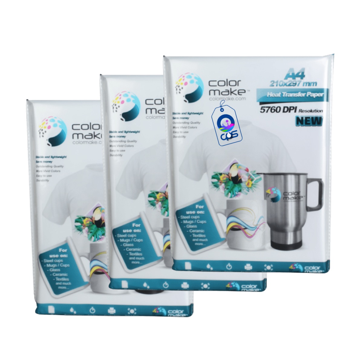 Papel LIGHT para sublimación A4 (3 paquetes de 100 hojas c/u).