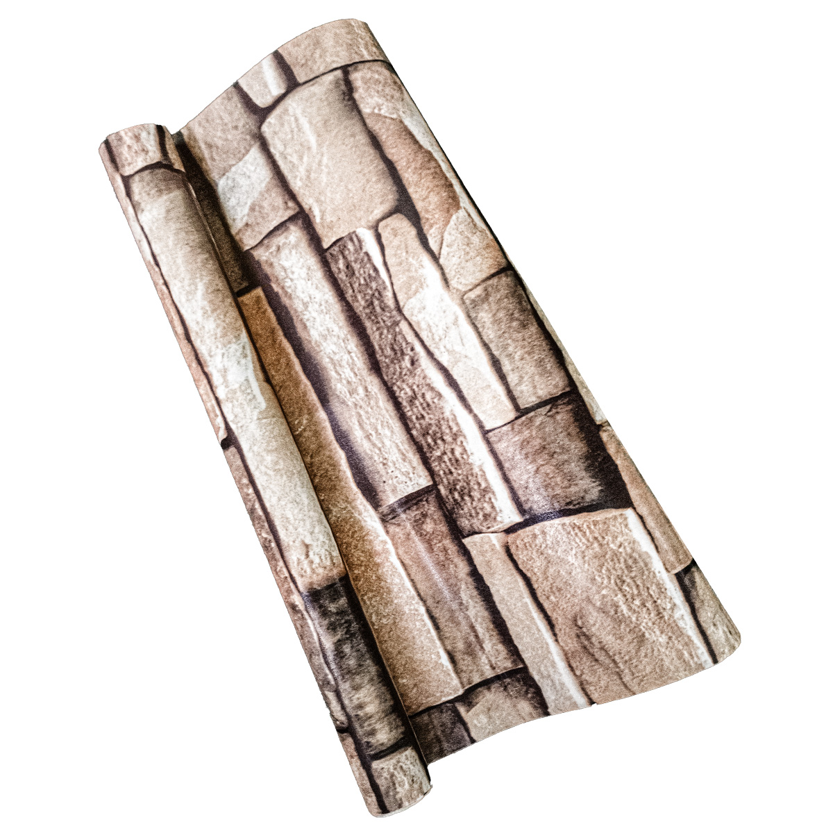 Papel Tapiz Adherible 10m X 45cm Piedra Laja Café Tp01