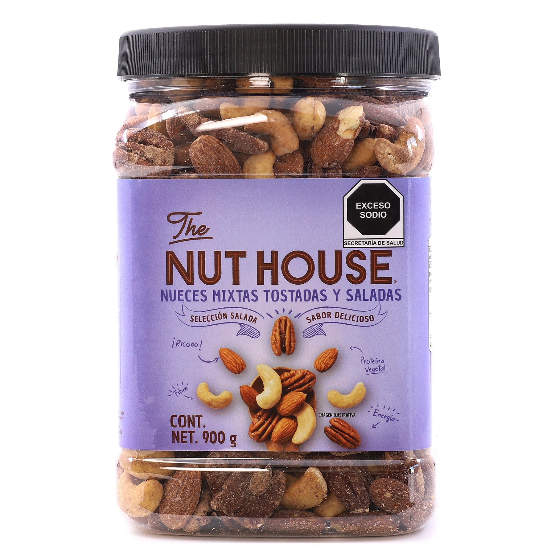 The Nut House - Mezcla de Nueces Tostadas y Saladas - Vitrolero 900g