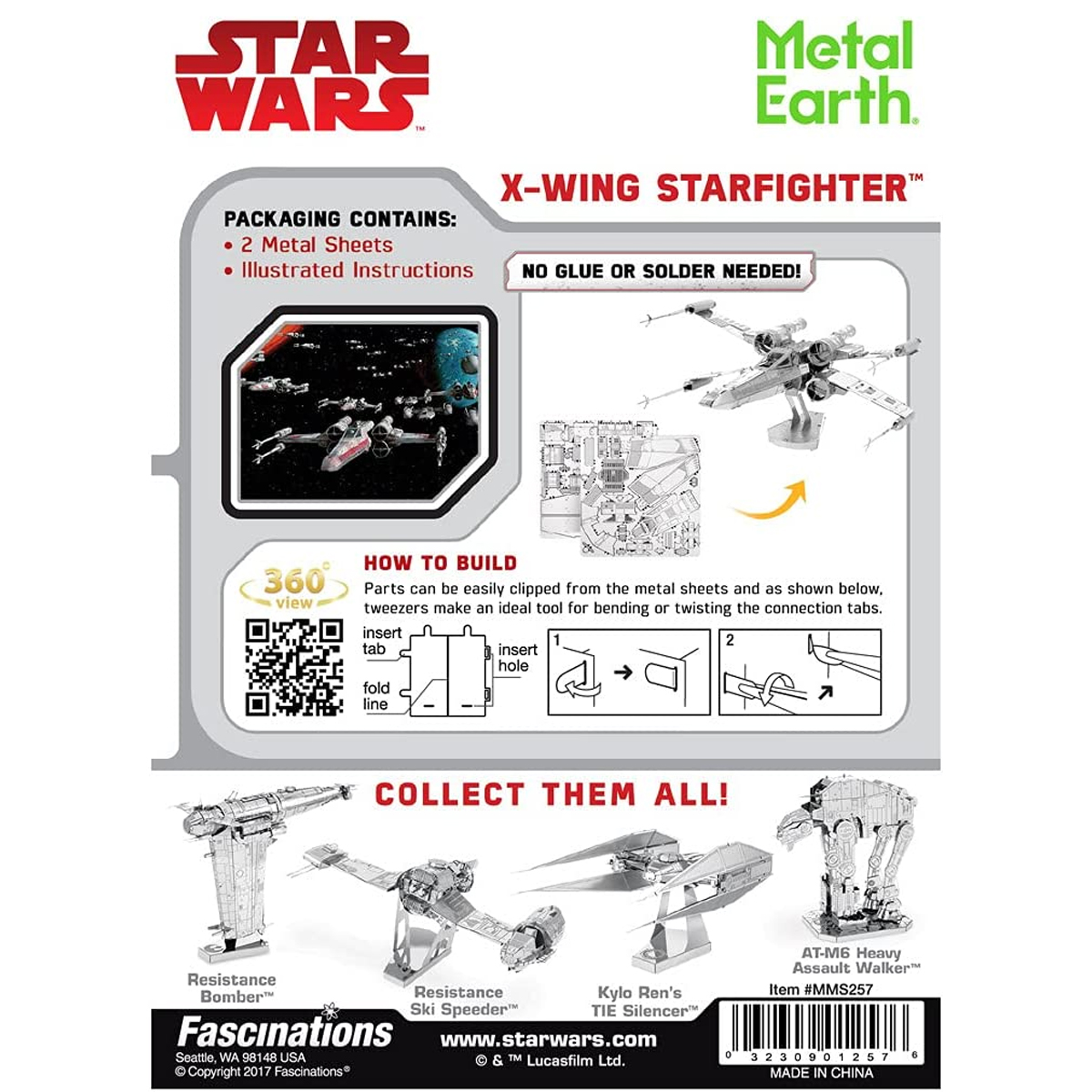 Rompecabezas Metálico 3d Modelo Caza Star Fighter X