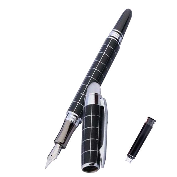 Bolígrafo Fuente Recargable MXBKY-003-1 1pza 0,5mm Punta NegroBlanco 1 Tinta Morada Acero Inoxidable Para Cartucho SmallCartri 3,4mm, BlackLuy