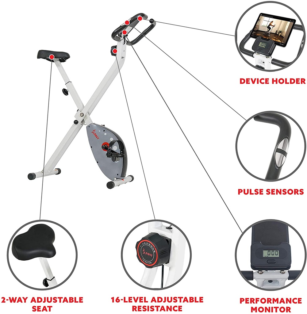  Bicicleta estática plegable SF-B2989 Sunny Health & Fitness
