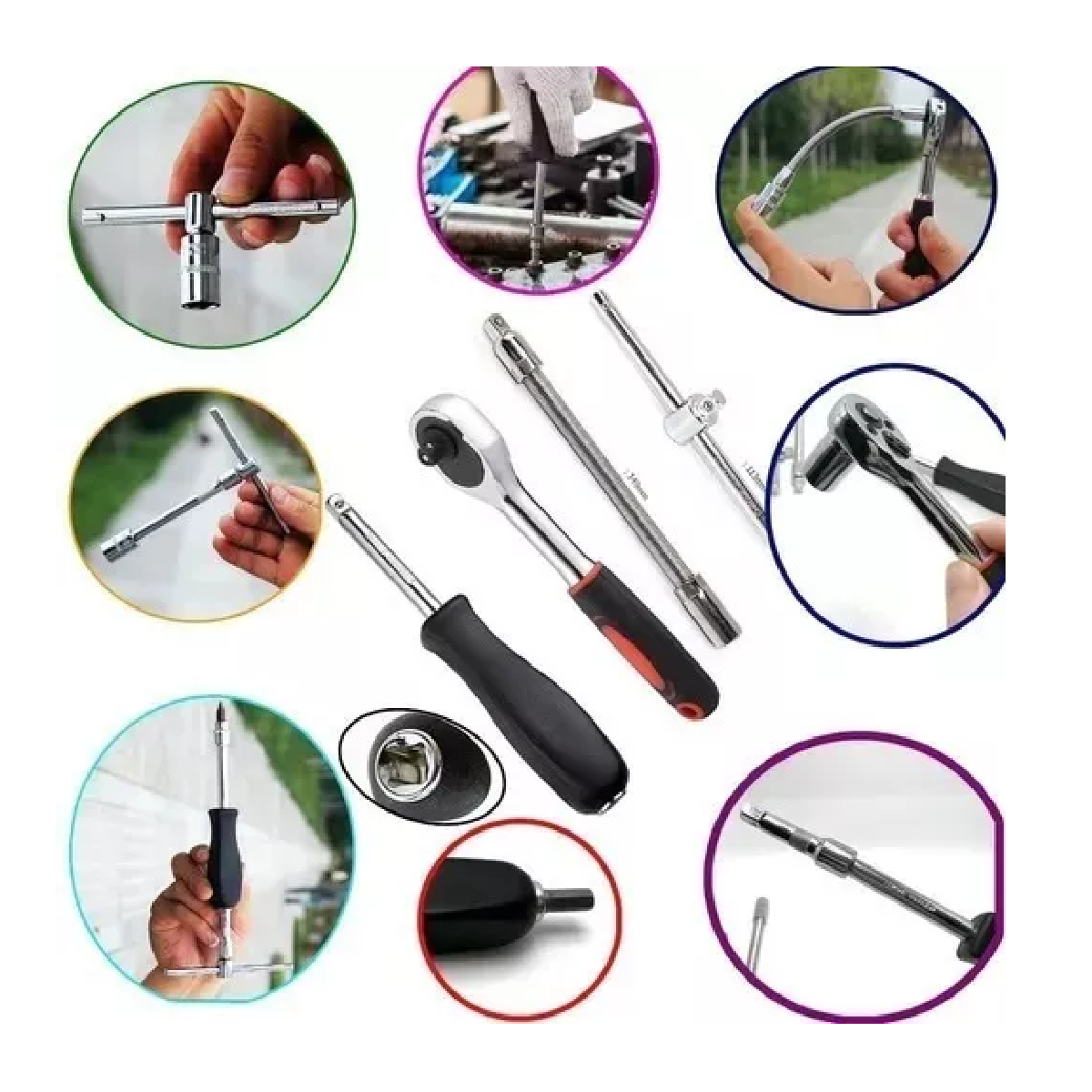 Herramienta Dados De Llave De Trinquete De 46 Pc En Caja