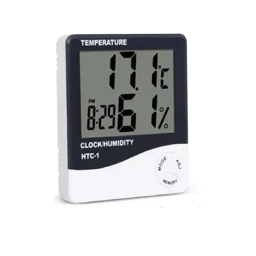 Despertador de mesilla digital de vellón reloj de mesa con higrómetro,  termómetro de precisión, medidor de humedad ambiente y temperatura con luz
