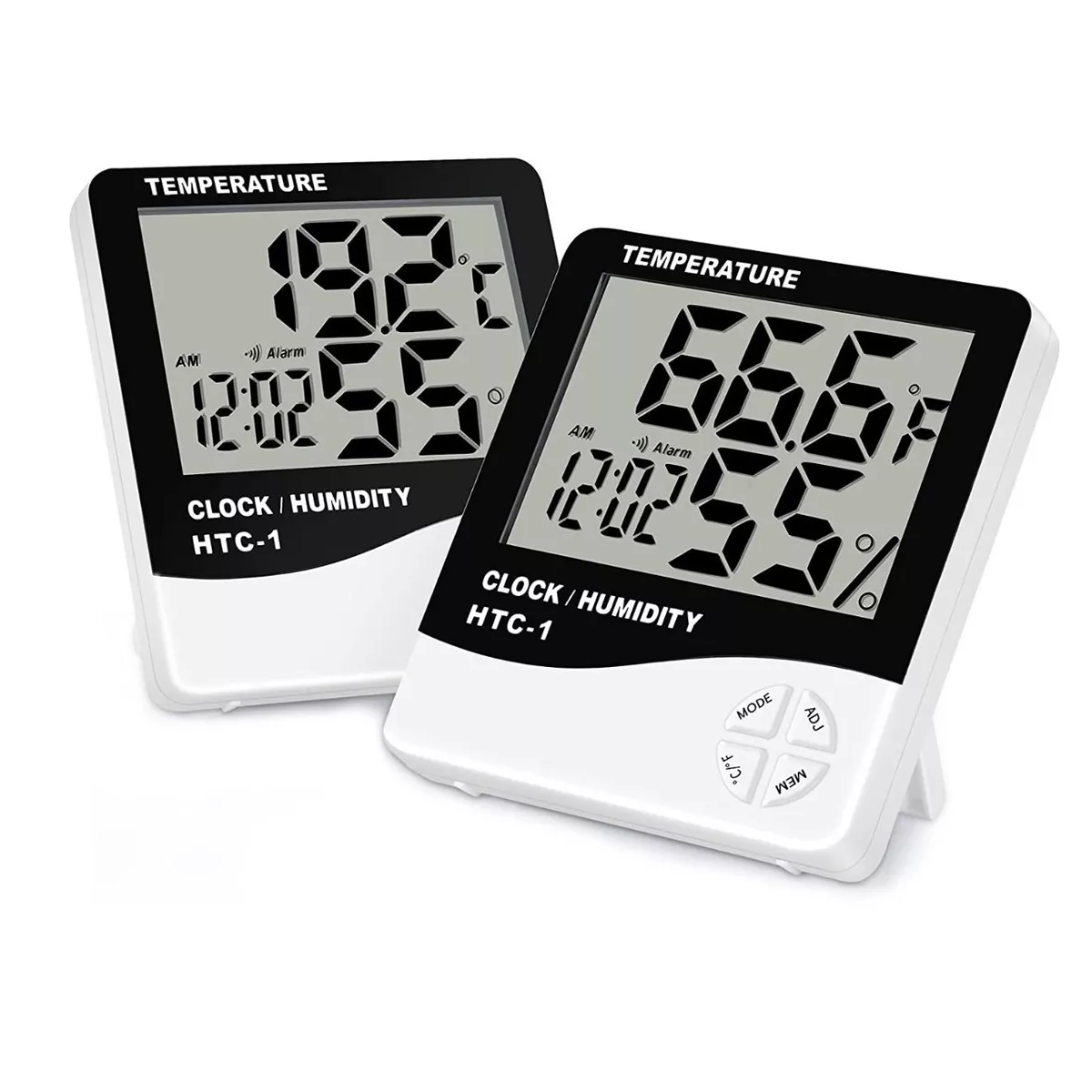 Higrometro Digital Termometro Medidor Humedad Reloj Alarma