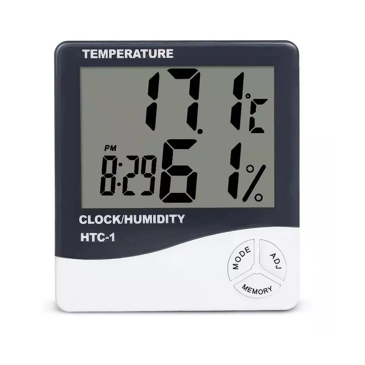 Higrometro Digital Termometro Medidor Humedad Reloj Alarma