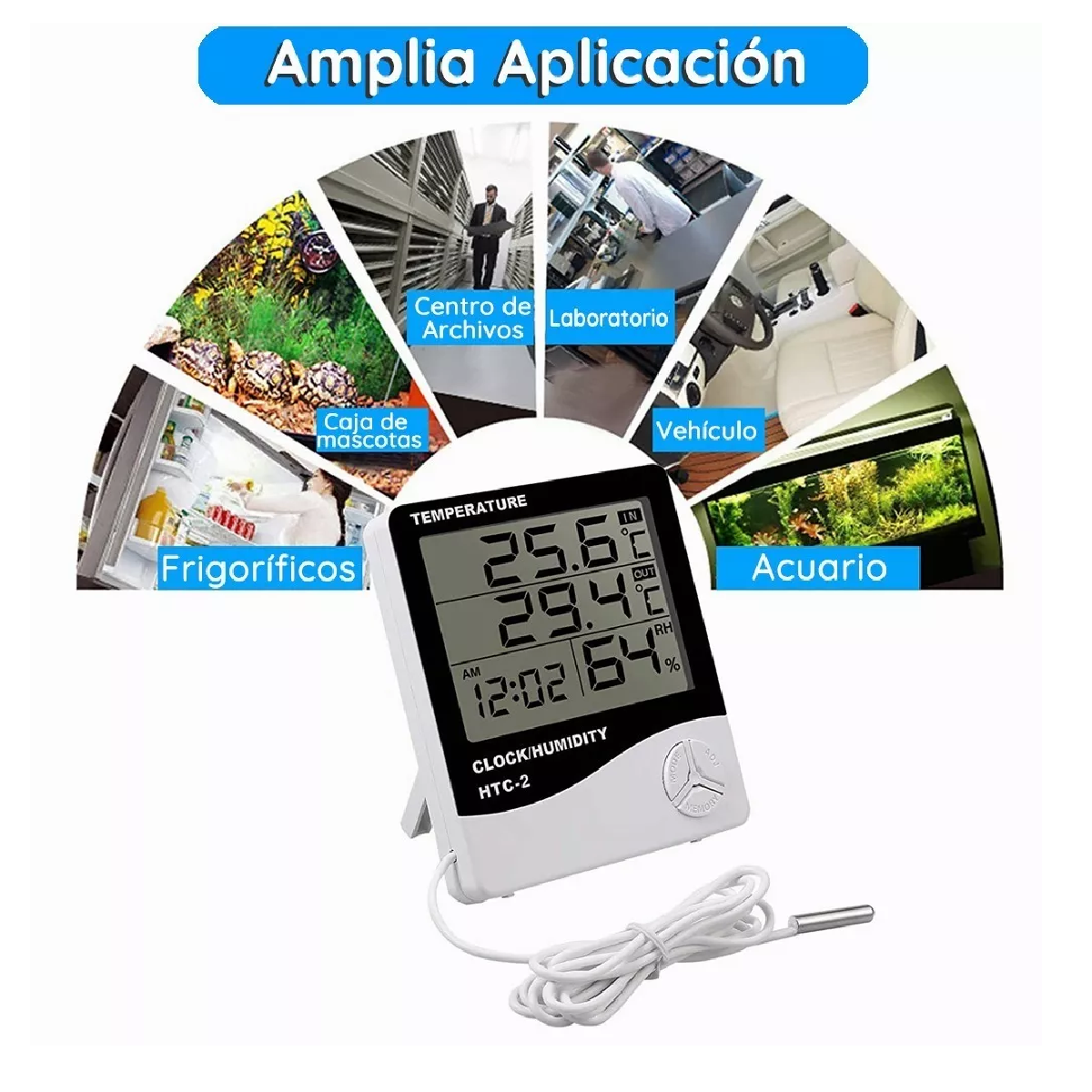 Termómetro Higrómetro Digital Interior Exterior Con Sonda