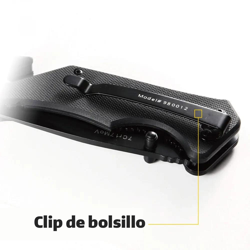 Navaja Lisa De Rescate Negra CAT