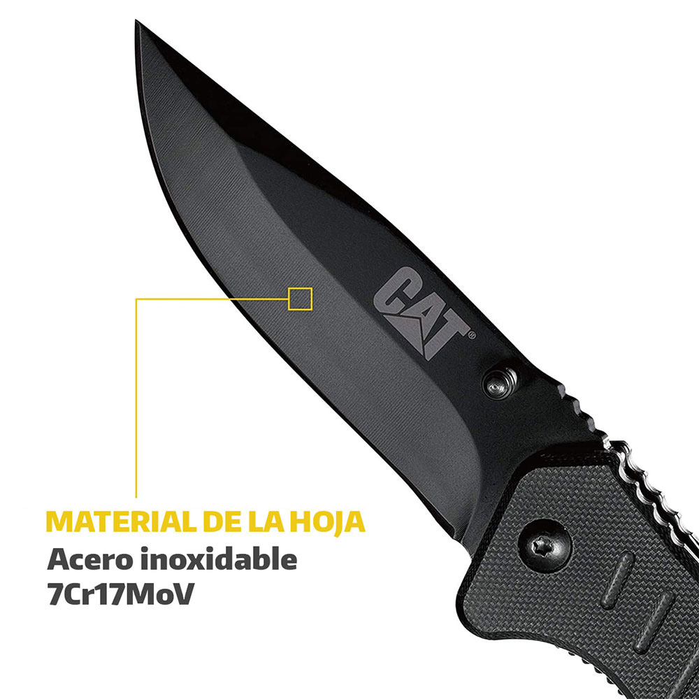Navaja Lisa De Rescate Negra CAT