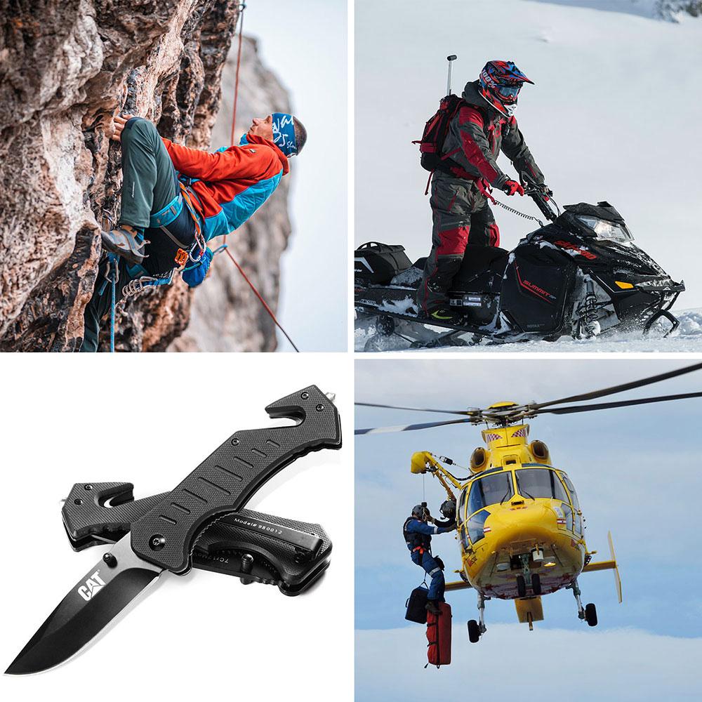 Navaja Lisa De Rescate Negra CAT