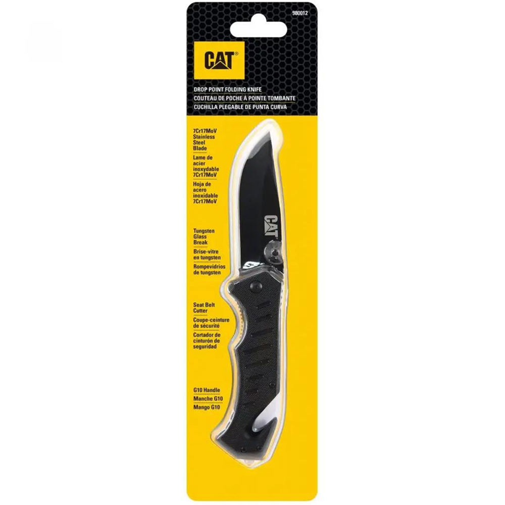 Navaja Lisa De Rescate Negra CAT