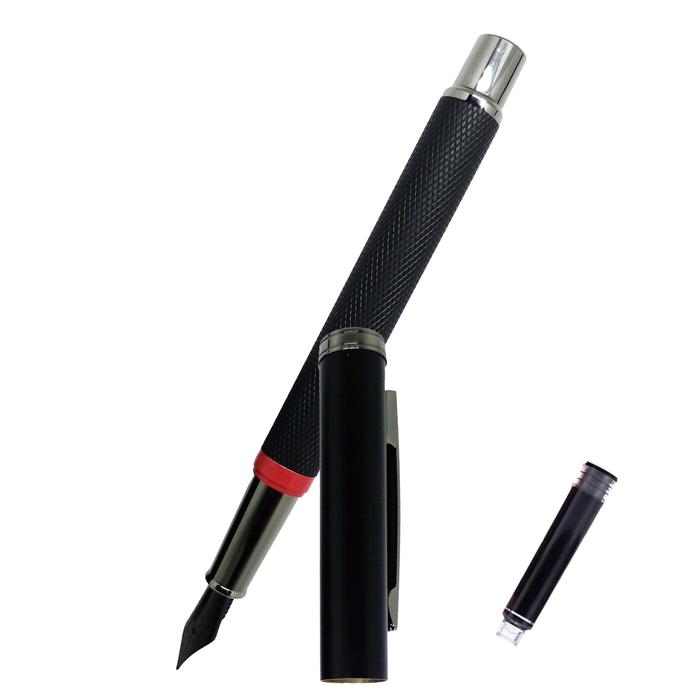Bolígrafo Fuente Gran Diseño MXPEB-011-2 1pza 0,5mm Punta CaféNegro 1 Tinta Rosa Acero Inoxidable Para Cartucho SmallCartri 3,4mm, BlackPearl