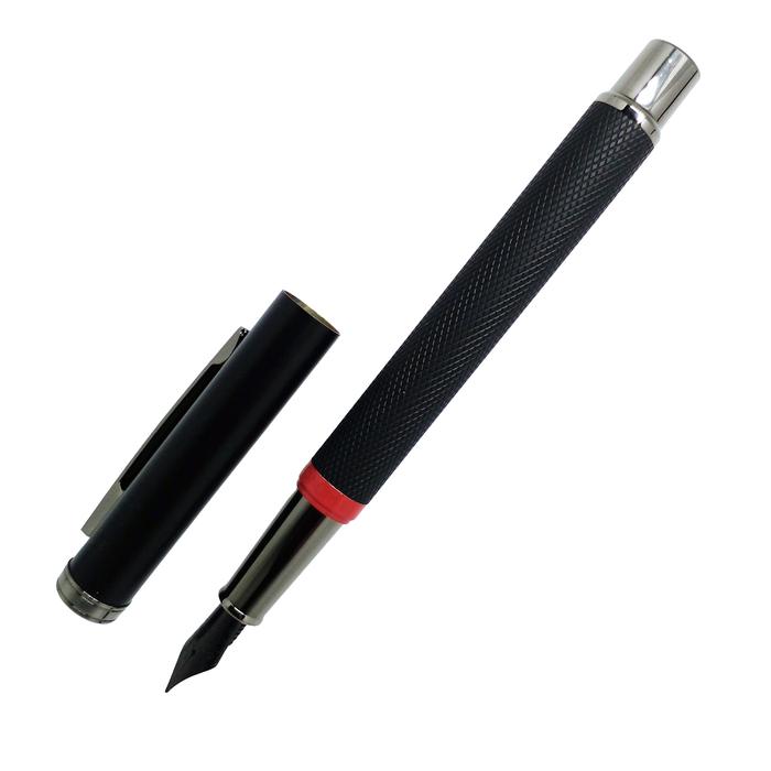 Bolígrafo Fuente Gran Diseño MXPEB-011-2 1pza 0,5mm Punta CaféNegro 1 Tinta Rosa Acero Inoxidable Para Cartucho SmallCartri 3,4mm, BlackPearl