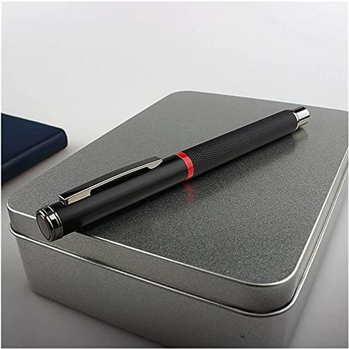 Bolígrafo Fuente Gran Diseño MXPEB-011-2 1pza 0,5mm Punta CaféNegro 1 Tinta Rosa Acero Inoxidable Para Cartucho SmallCartri 3,4mm, BlackPearl