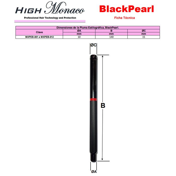 Bolígrafo Fuente Gran Diseño MXPEB-011-2 1pza 0,5mm Punta CaféNegro 1 Tinta Rosa Acero Inoxidable Para Cartucho SmallCartri 3,4mm, BlackPearl