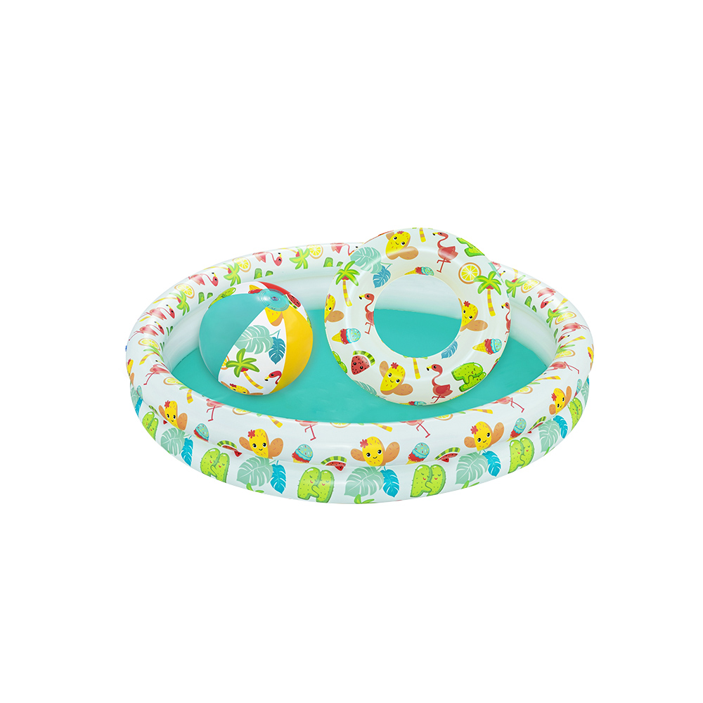 Alberca Piscina Inflable Circular 122 cm Incluye Pelota Y Salvavidas Para Niños