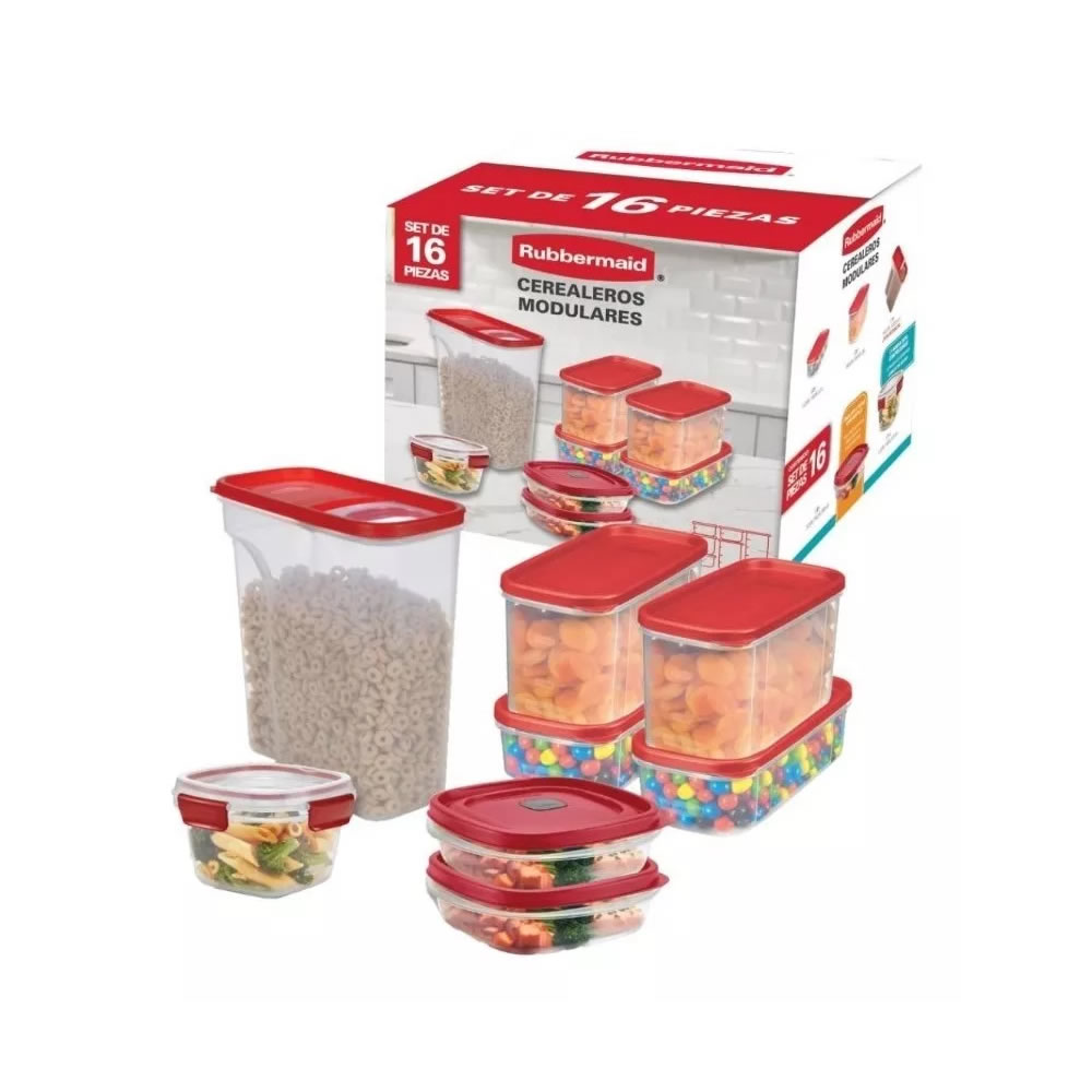 Recipientes Modulares Rubbermaid 2187770 Contenido 16 Piezas SMS