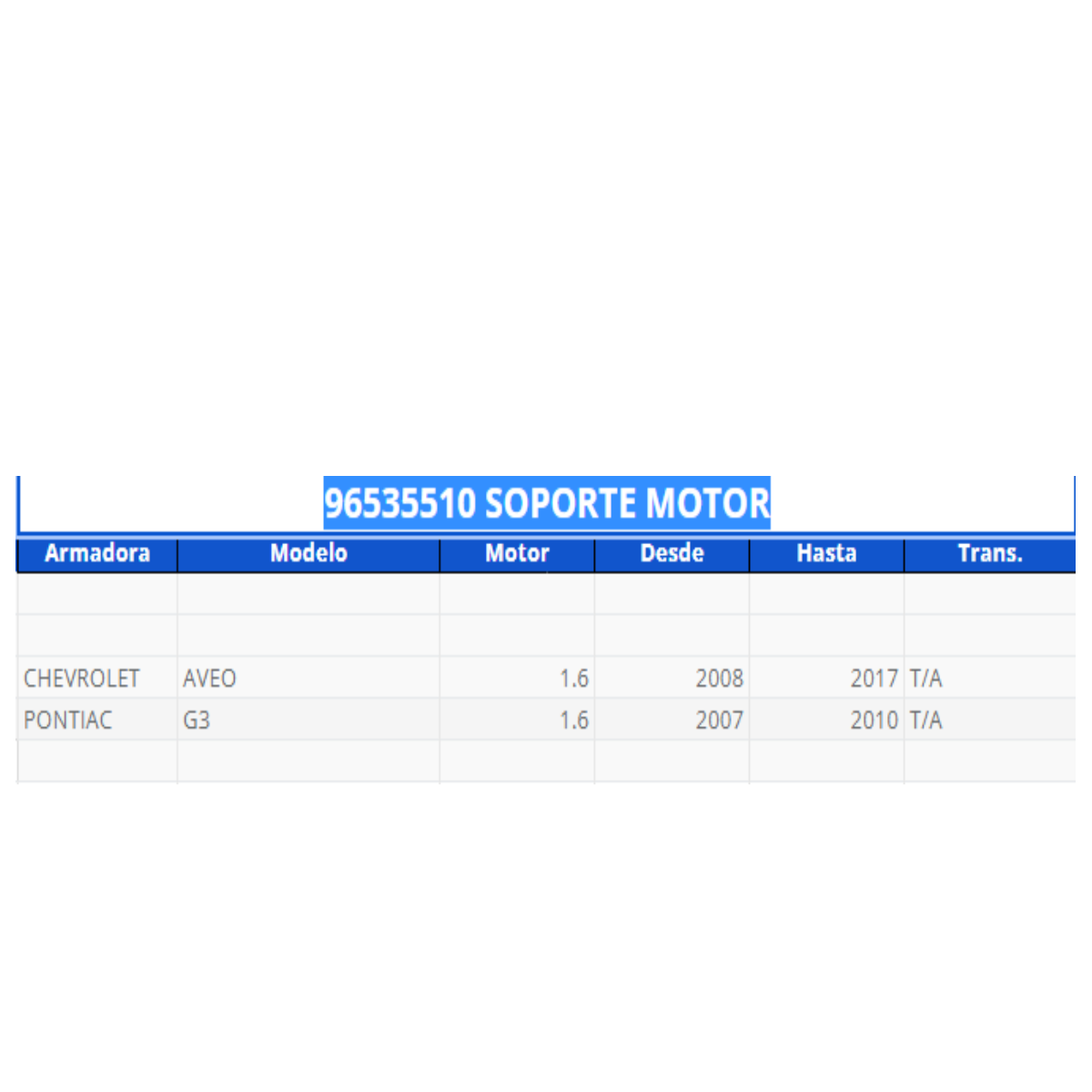 Soporte motor acdelco original para Aveo 2008-2017 Pontiac G3 2007-2010