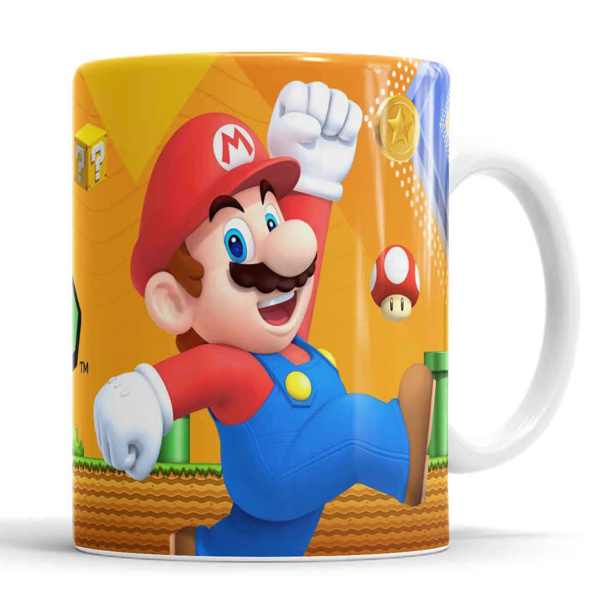 Taza Ceramica  Mario Bros y sus amigos