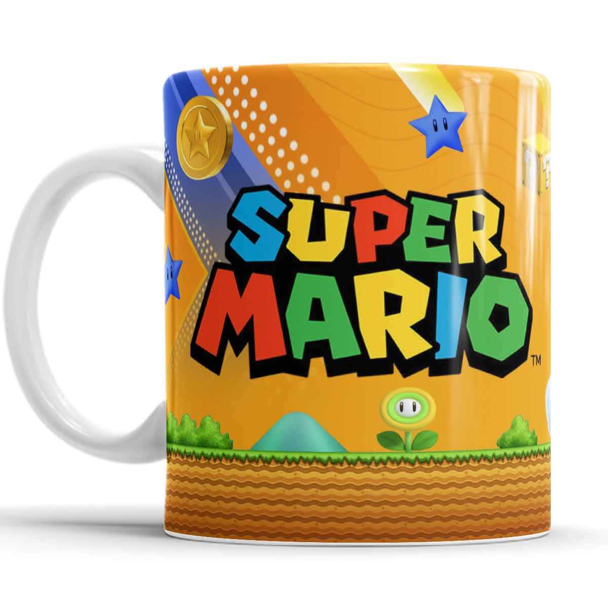 Taza Ceramica  Mario Bros y sus amigos