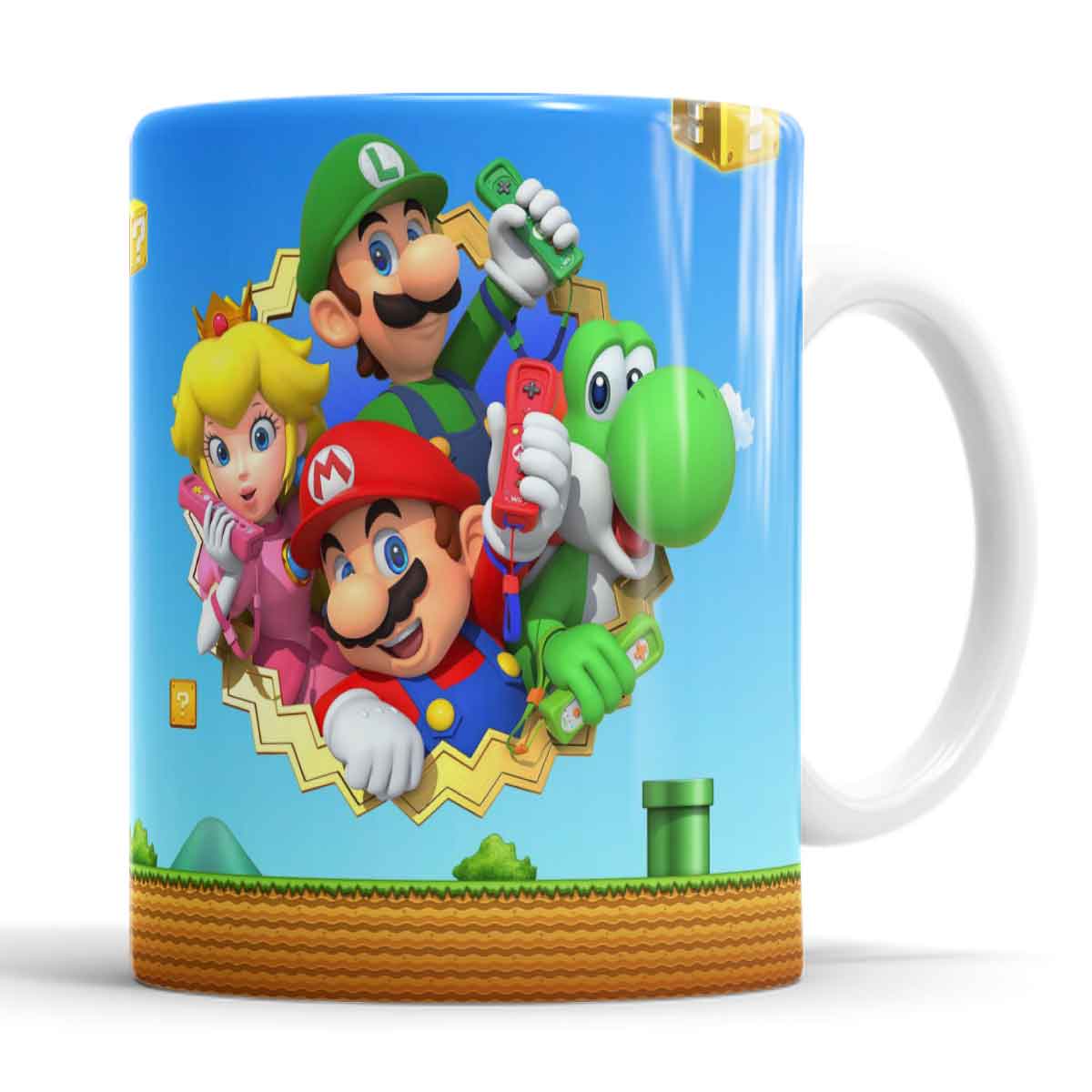 Taza Ceramica  Mario Bros y sus amigos
