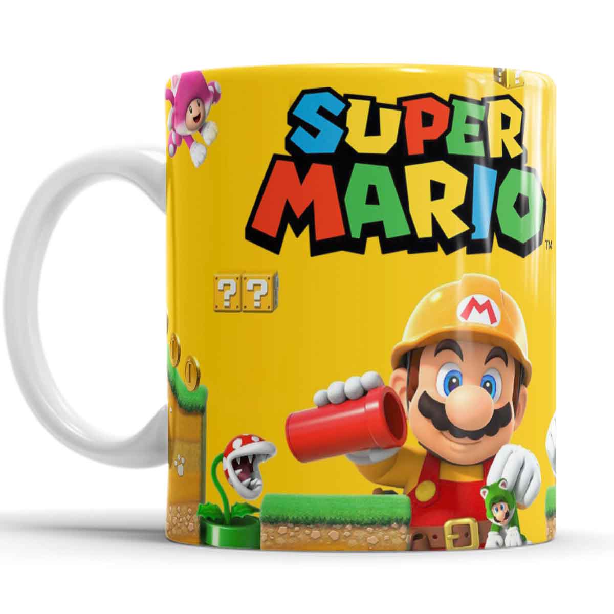 Taza Ceramica  Mario Bros y sus amigos