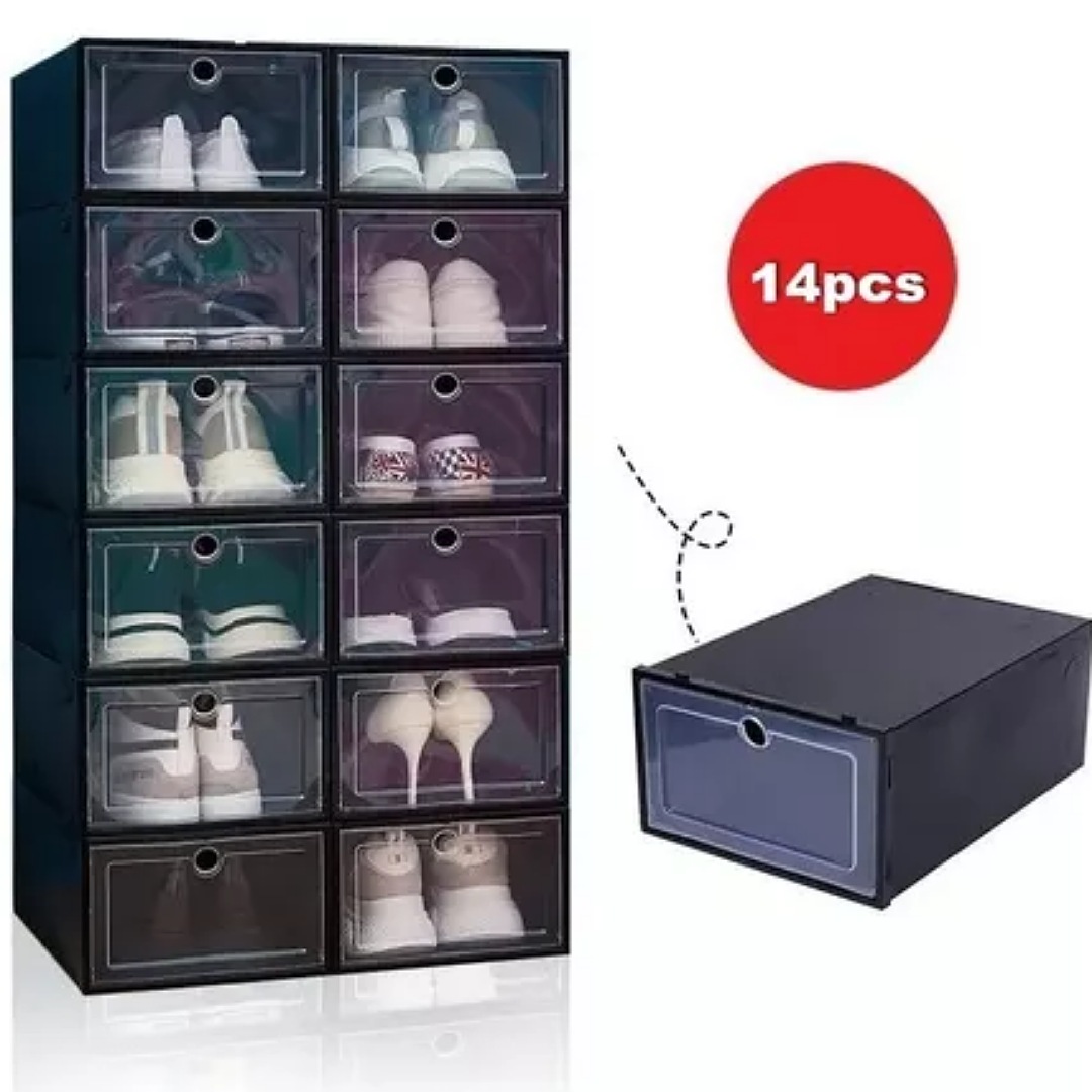 14 Piezas Cajas Organizadoras Apilables Para Zapatos