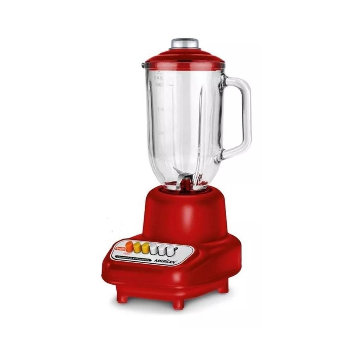 Licuadora American 8116 1 L roja con vaso de vidrio