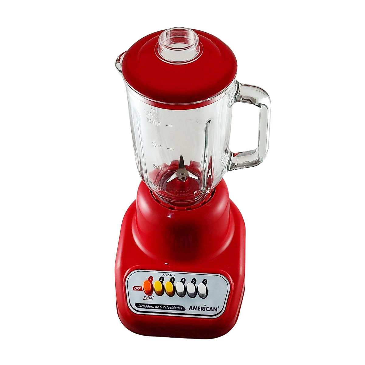 Licuadora American 8116 1 L roja con vaso de vidrio