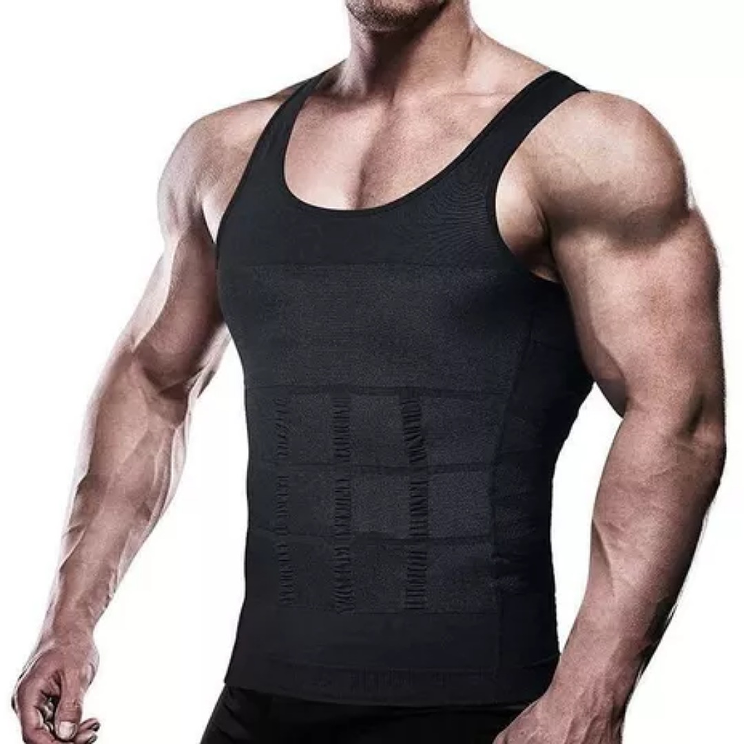 Faja De Hombre Camiseta Reductora Modeladora De Postura Gym talla L 2 Unidades