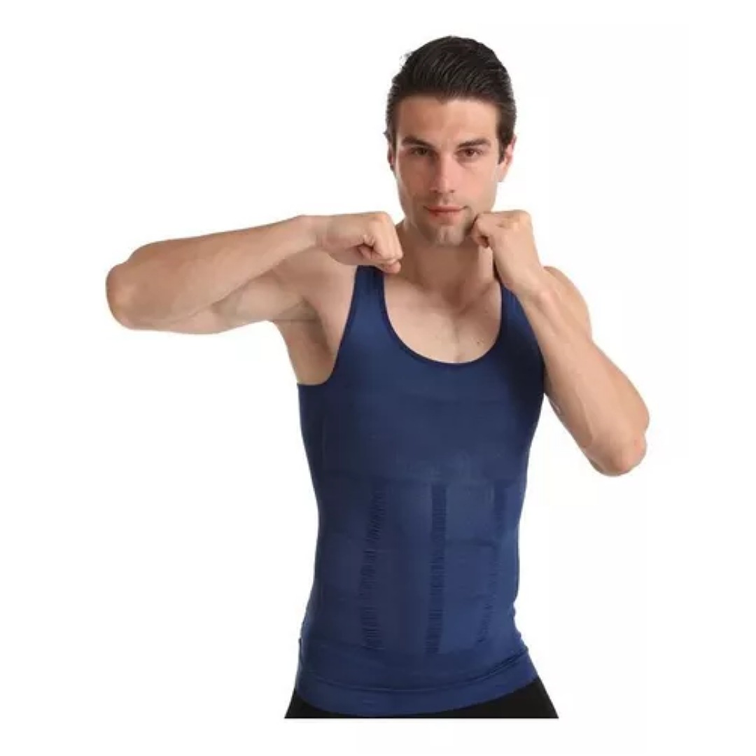 Faja De Hombre Camiseta Reductora Modeladora De Postura Gym talla L 2 Unidades
