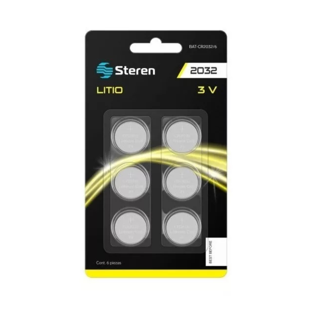 Paquete De 6 Pilas De Litio Tipo Botón Cr2032